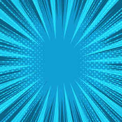 Comic abstract blue explosive background