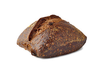 Freshly baked bread bun on white background
