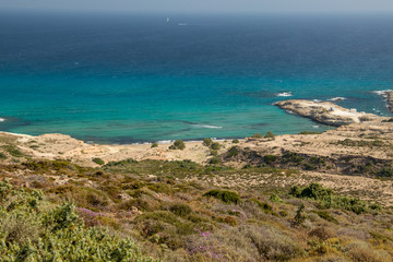 Naklejka na ściany i meble beautiful coastline on Milos