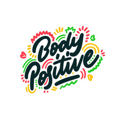 Body positive lettering. Vector illustration.