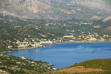 Fototapeta na wymiar Crete island, beautiful beach and fishing village Plakias. Greece