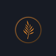 Minimal luxury gold floral logo.