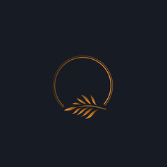 Minimal luxury gold floral logo.