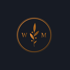 Minimal luxury gold floral logo.