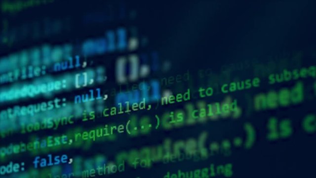 Digital code on a computer monitor.