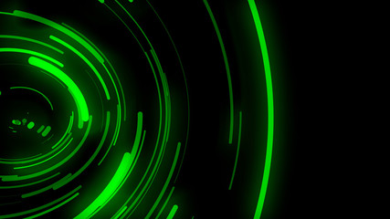 3D animated background, the movement of the green curve, the curve is distributed, signal transmission, overflow image and on the left