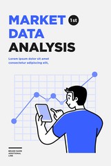 Poster, flyer or banner design template. Business concept illustrations. Modern flat outline style. Research innovations and solutions