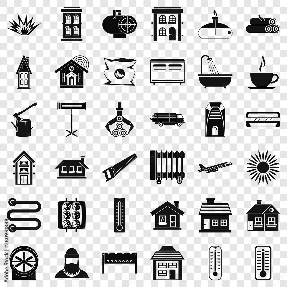 Aufkleber sun icons set. simple style of 36 sun vector icons for web for any design