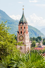 Meran, St. Nikolaus, Kirche, Altstadt, Tappeinerweg, Waalweg, Vinschgau, Südtirol, Sommer, Italien