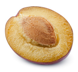 plum isolated on white background, clipping path, full depth of field