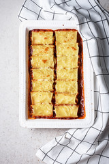 Pasta stuffed with cheese and fish.