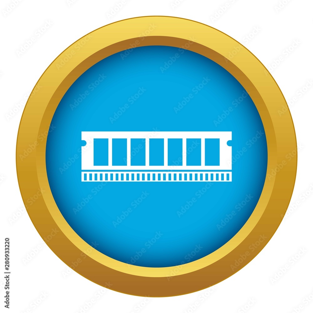 Poster dvd ram module for the personal computer icon blue vector isolated on white background for any desig