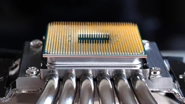 Central processing unit. CPU with processor cooling system