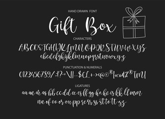 Vector alphabet typeface. Hand drawn modern typeface. Cute typographic script letter set for logo, branding and lettering quotes.