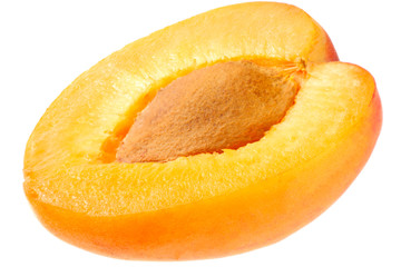 apricot slice isolated on a white background