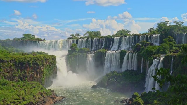 Iguazu falls seen from the Argentinian side of the national park