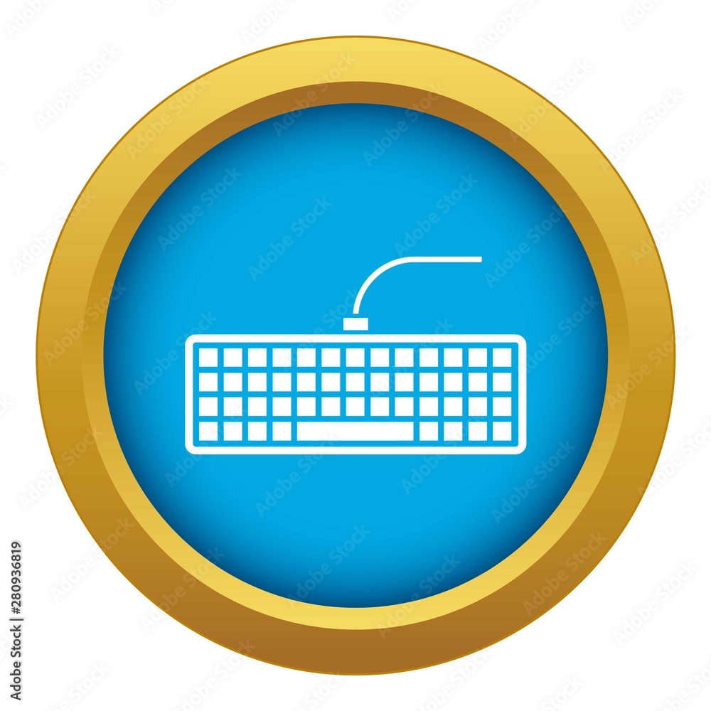 Aufkleber black computer keyboard icon blue vector isolated on white background for any design
