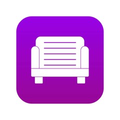 Armchair icon digital purple for any design isolated on white vector illustration