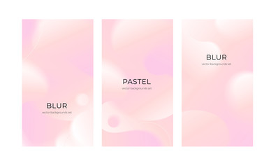 Vector social media vertical background set. Pink abstract shape backdrop. Romantic mood, holiday flowers concept. Design for social media post, ad, announcement of winner, voucher.