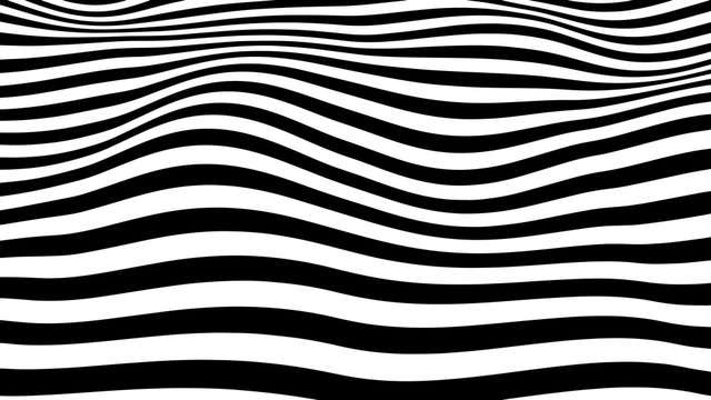Movement lines illusion. Abstract wave whith black and white curve lines. Vector optical illusion. © Oleksii