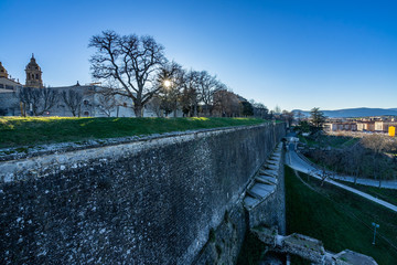 Walls of the Citadel of Pamplona, built between 16th and 17th centuries, Navarre, Spain