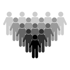 People vector icon. Group of humans sign. Social icon. Leader