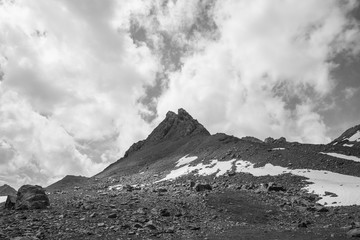 Mountain peak in a cloudy day, Italian Alps