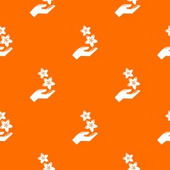 Spa hand care pattern vector orange for any web design best