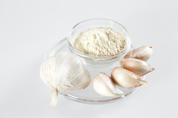 Dried Garlic Isolated in white.