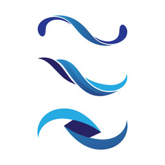 Fototapeta na wymiar Waves blue beach logo and symbols template icons app