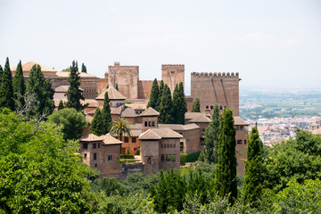 The Moorish palace and castle of Alhambra in Granada, Spain
