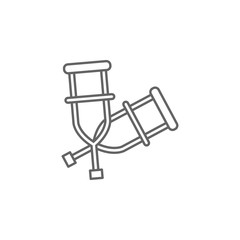 Crutches, medical icon. Element of medicine icon. Thin line icon