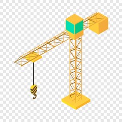 Building crane icon. Isometric illustration of building crane vector icon for web