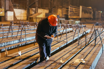 Fototapeta premium Warehouse metal blank. Electroplating plant for the metal.