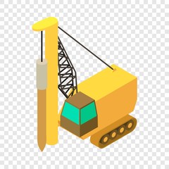 Drilling machine icon. Isometric illustration of drilling machine vector icon for web