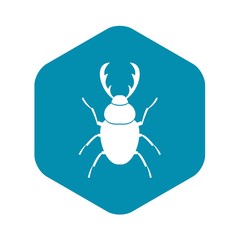 Stag beetle icon. Simple illustration of stag beetle vector icon for web