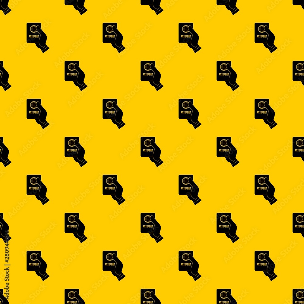 Poster passport pattern seamless vector repeat geometric yellow for any design