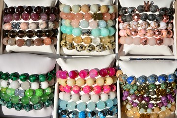 Women's colorful stone bracelets handmade