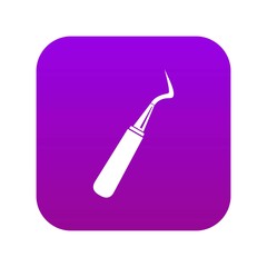 Dental probe icon digital purple for any design isolated on white vector illustration
