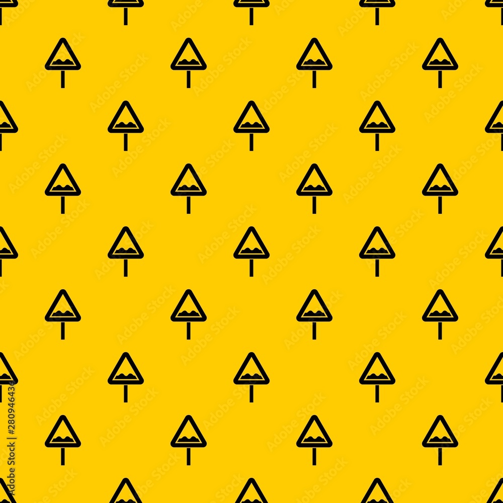 Aufkleber uneven triangular road sign pattern seamless vector repeat geometric yellow for any design