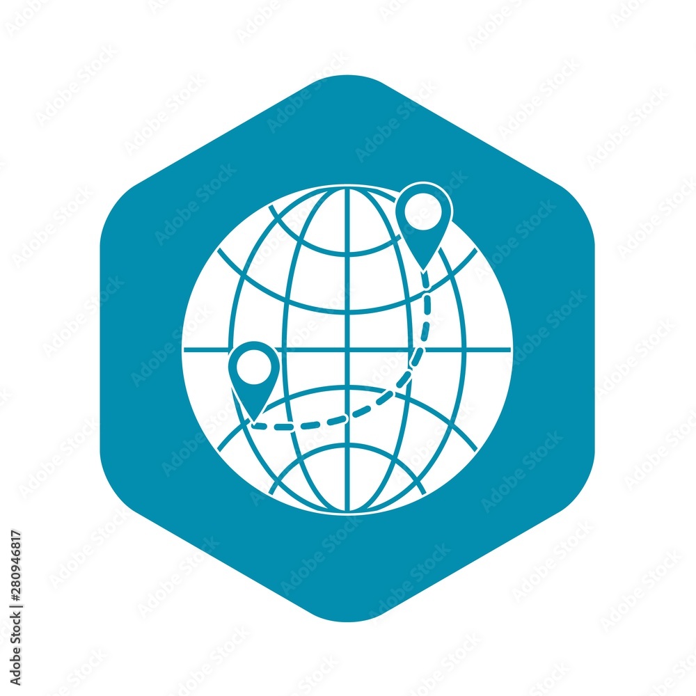 Aufkleber globe icon. simple illustration of globe vector icon for web