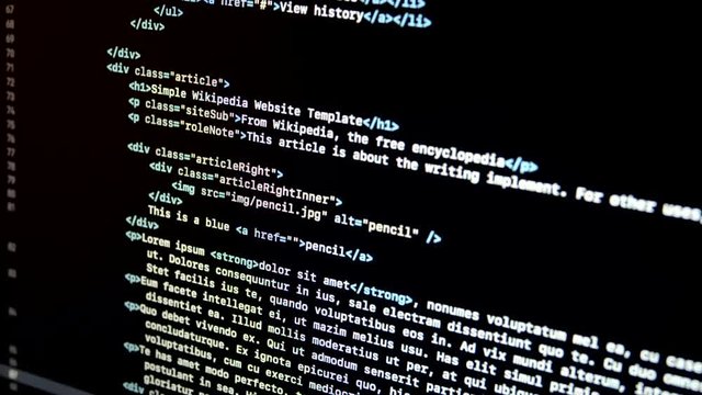 Code 2.4 Scrolling HTML Code By Developer on Notebook screen