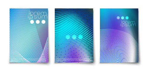 Futuristic glowing lines abstract backgrounds set
