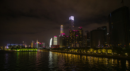 Obraz premium Touring around the business in the city center of Guangzhou , this massive city contains more than 14M of people and considered as a international business capital.
