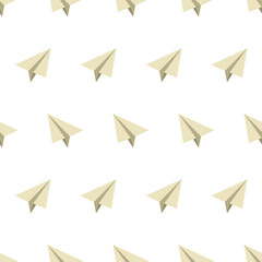 seamless pattern with paper airplanes in flat style in color Vector illustration
