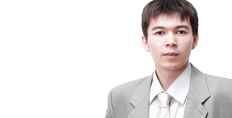 closeup.the face of the modern young man