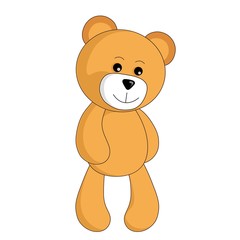cartoon teddy bear toy stands and cute smiles vector image for children
