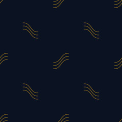 Seamless neon orange vintage waves outlines pattern vector