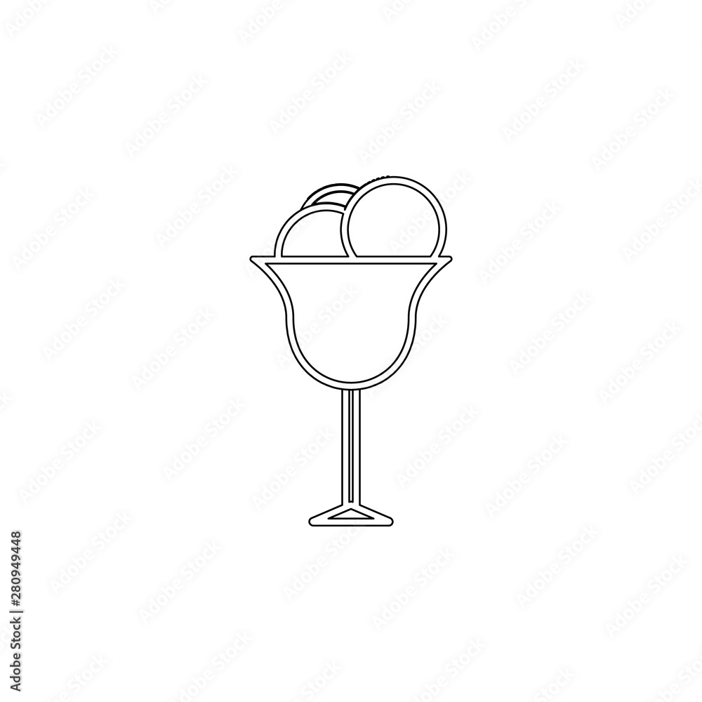 Poster ice cream in croissant icon. element of ice cream for mobile concept and web apps icon. outline, thi
