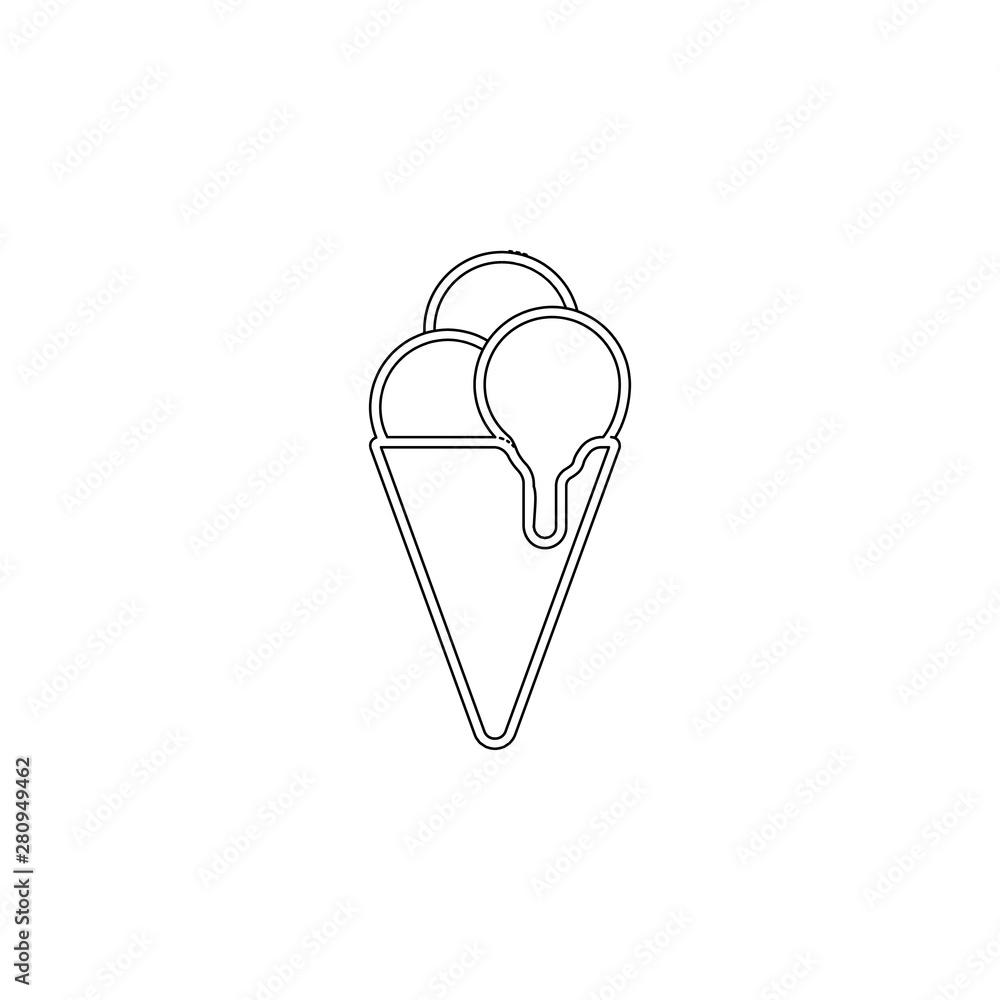 Poster ice cream in horn icon. element of ice cream for mobile concept and web apps icon. outline, thin lin